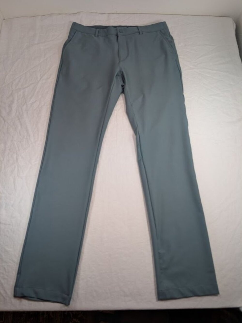 Greg Norman men's size 34 x 34 gray / green straight leg golf pants H8